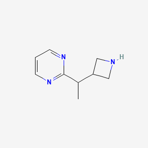 molecular formula C9H13N3 B12984424 2-(1-(Azetidin-3-yl)ethyl)pyrimidine 