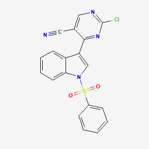 2-Chloro-4-(1-(phenylsulfonyl)-1H-indol-3-yl)pyrimidine-5-carbonitrile