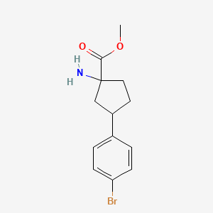 Methyl 1-amino-3-(4-bromophenyl)cyclopentane-1-carboxylate