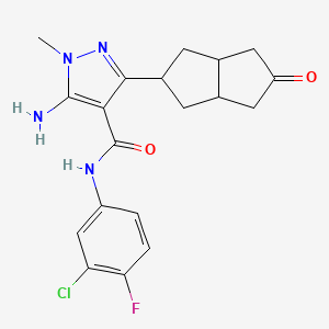 5-Amino-N-(3-chloro-4-fluorophenyl)-1-methyl-3-(5-oxooctahydropentalen-2-yl)-1H-pyrazole-4-carboxamide