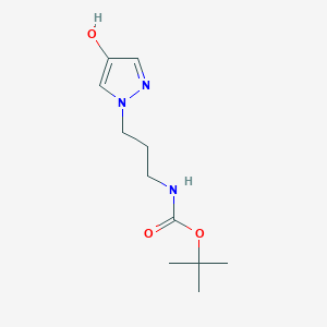 molecular formula C11H19N3O3 B12984539 tert-Butyl (3-(4-hydroxy-1H-pyrazol-1-yl)propyl)carbamate 