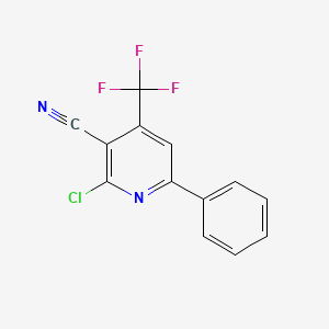 molecular formula C13H6ClF3N2 B1298457 2-Chloro-6-phenyl-4-(trifluoromethyl)nicotinonitrile CAS No. 114084-91-2
