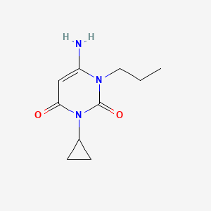 molecular formula C10H15N3O2 B12984585 6-Amino-3-cyclopropyl-1-propylpyrimidine-2,4(1H,3H)-dione 