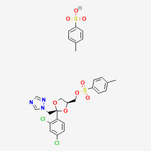 [(2S,4S)-2-(2,4-dichlorophenyl)-2-(1,2,4-triazol-1-ylmethyl)-1,3-dioxolan-4-yl]methyl 4-methylbenzenesulfonate;4-methylbenzenesulfonic acid