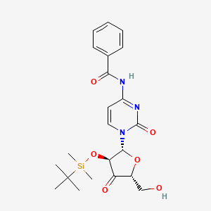 molecular formula C22H29N3O6Si B12984650 N-(1-((2R,3S,5R)-3-((tert-Butyldimethylsilyl)oxy)-5-(hydroxymethyl)-4-oxotetrahydrofuran-2-yl)-2-oxo-1,2-dihydropyrimidin-4-yl)benzamide 