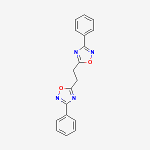molecular formula C18H14N4O2 B1298468 3-Phenyl-5-[2-(3-phenyl-1,2,4-oxadiazol-5-yl)ethyl]-1,2,4-oxadiazole CAS No. 22020-64-0