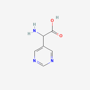 molecular formula C6H7N3O2 B12984719 2-Amino-2-(pyrimidin-5-yl)acetic acid 