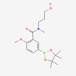 N-(3-Hydroxypropyl)-2-methoxy-N-methyl-5-(4,4,5,5-tetramethyl-1,3,2-dioxaborolan-2-yl)benzamide