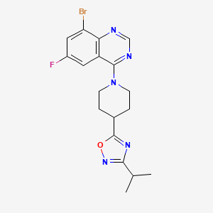 5-(1-(8-Bromo-6-fluoroquinazolin-4-yl)piperidin-4-yl)-3-isopropyl-1,2,4-oxadiazole