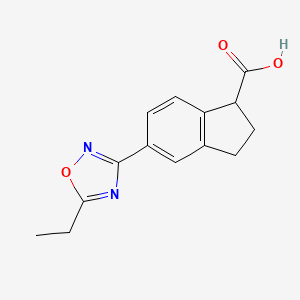 5-(5-Ethyl-1,2,4-oxadiazol-3-yl)-2,3-dihydro-1H-indene-1-carboxylic acid