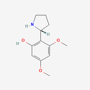 molecular formula C12H17NO3 B12985021 (R)-3,5-Dimethoxy-2-(pyrrolidin-2-yl)phenol 