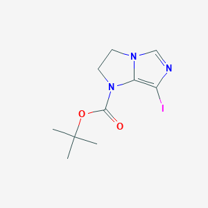 molecular formula C10H14IN3O2 B12985048 tert-Butyl 7-iodo-2,3-dihydro-1H-imidazo[1,5-a]imidazole-1-carboxylate 