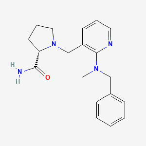 molecular formula C19H24N4O B12985107 (S)-1-((2-(Benzyl(methyl)amino)pyridin-3-yl)methyl)pyrrolidine-2-carboxamide 