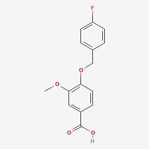 molecular formula C15H13FO4 B1298511 4-[(4-Fluorobenzyl)oxy]-3-methoxybenzoic acid CAS No. 113457-32-2