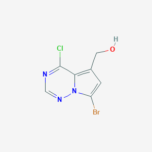 molecular formula C7H5BrClN3O B12985110 (7-Bromo-4-chloropyrrolo[2,1-f][1,2,4]triazin-5-yl)methanol 