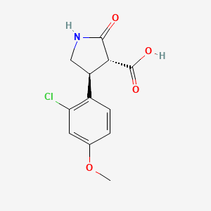 Rel-(3R,4S)-4-(2-chloro-4-methoxyphenyl)-2-oxopyrrolidine-3-carboxylic acid