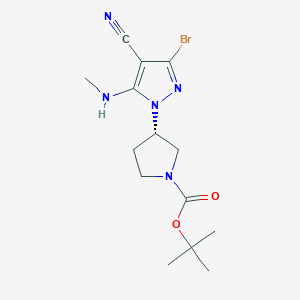 tert-Butyl (S)-3-(3-bromo-4-cyano-5-(methylamino)-1H-pyrazol-1-yl)pyrrolidine-1-carboxylate