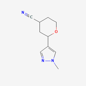 molecular formula C10H13N3O B12985292 2-(1-Methyl-1H-pyrazol-4-yl)tetrahydro-2H-pyran-4-carbonitrile 