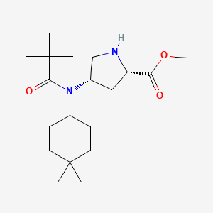 Methyl (2S,4S)-4-(N-(4,4-dimethylcyclohexyl)pivalamido)pyrrolidine-2-carboxylate