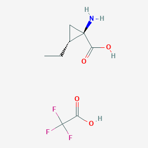 molecular formula C8H12F3NO4 B12985389 (1R,2R)-1-amino-2-ethylcyclopropane-1-carboxylic acid;2,2,2-trifluoroacetic acid 