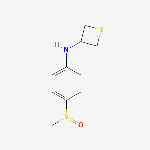 molecular formula C10H13NOS2 B12985396 N-(4-(Methylsulfinyl)phenyl)thietan-3-amine 