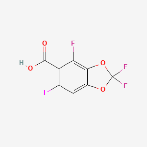 molecular formula C8H2F3IO4 B12985524 2,2,4-Trifluoro-6-iodobenzo[d][1,3]dioxole-5-carboxylic acid 