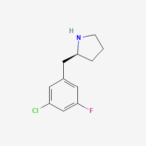 molecular formula C11H13ClFN B12985556 (S)-2-(3-Chloro-5-fluorobenzyl)pyrrolidine 