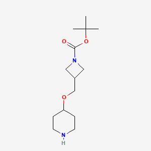 molecular formula C14H26N2O3 B12985562 Tert-butyl 3-((piperidin-4-yloxy)methyl)azetidine-1-carboxylate 