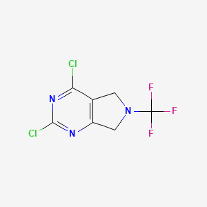 molecular formula C7H4Cl2F3N3 B12985692 2,4-Dichloro-6-(trifluoromethyl)-6,7-dihydro-5H-pyrrolo[3,4-d]pyrimidine 