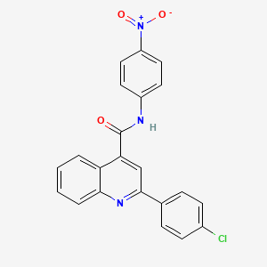 molecular formula C22H14ClN3O3 B12985697 2-(4-chlorophenyl)-N-(4-nitrophenyl)quinoline-4-carboxamide 