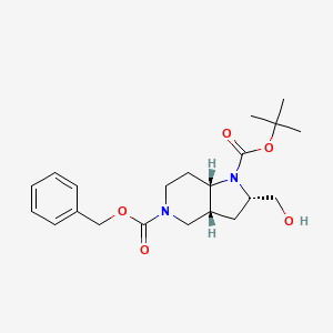 Rel-5-benzyl 1-(tert-butyl) (2S,3aR,7aS)-2-(hydroxymethyl)hexahydro-1H-pyrrolo[3,2-c]pyridine-1,5(4H)-dicarboxylate