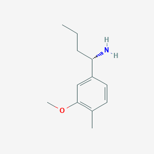 molecular formula C12H19NO B12985906 (S)-1-(3-Methoxy-4-methylphenyl)butan-1-amine 