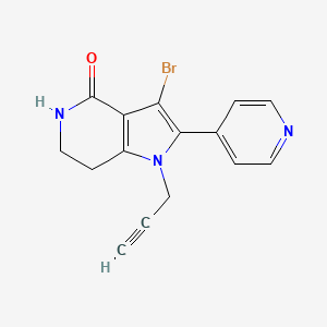 3-Bromo-1-(prop-2-yn-1-yl)-2-(pyridin-4-yl)-1,5,6,7-tetrahydro-4H-pyrrolo[3,2-c]pyridin-4-one