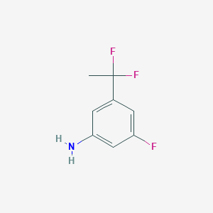 molecular formula C8H8F3N B12985963 3-(1,1-Difluoroethyl)-5-fluoroaniline 