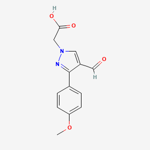 molecular formula C13H12N2O4 B1298601 [4-甲酰-3-(4-甲氧基苯基)-1H-吡唑-1-基]-乙酸 CAS No. 887408-55-1