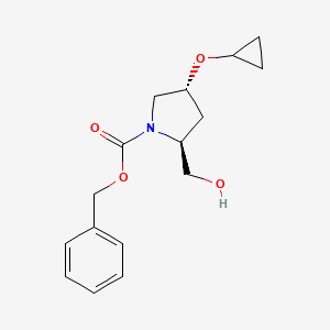 molecular formula C16H21NO4 B12986048 Benzyl (2S,4R)-4-cyclopropoxy-2-(hydroxymethyl)pyrrolidine-1-carboxylate 