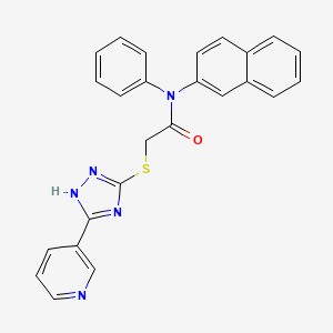 molecular formula C25H19N5OS B12986072 N-(Naphthalen-2-yl)-N-phenyl-2-((3-(pyridin-3-yl)-1H-1,2,4-triazol-5-yl)thio)acetamide 