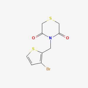 molecular formula C9H8BrNO2S2 B12986082 4-((3-Bromothiophen-2-yl)methyl)thiomorpholine-3,5-dione 