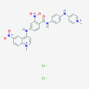 1-Methyl-4-((4-((4-((1-methylpyridin-1-ium-4-yl)amino)phenyl)carbamoyl)-3-nitrophenyl)amino)-6-nitroquinolin-1-ium chloride