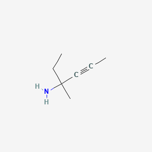 molecular formula C7H13N B12986109 3-Methylhex-4-yn-3-amine 