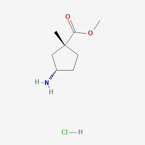 molecular formula C8H16ClNO2 B12986144 Methyl (1R,3S)-3-amino-1-methylcyclopentane-1-carboxylate hydrochloride 