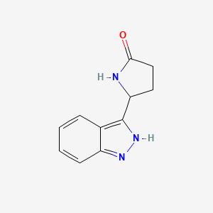 molecular formula C11H11N3O B12986175 5-(1H-Indazol-3-yl)pyrrolidin-2-one 