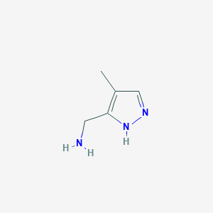 molecular formula C5H9N3 B12986189 (4-Methyl-1H-pyrazol-3-yl)methanamine 