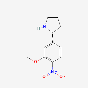 molecular formula C11H14N2O3 B12986221 (R)-2-(3-Methoxy-4-nitrophenyl)pyrrolidine 