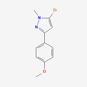 molecular formula C11H11BrN2O B12986233 5-Bromo-3-(4-methoxyphenyl)-1-methyl-1H-pyrazole 