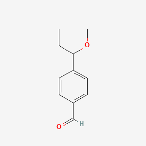 molecular formula C11H14O2 B12986278 4-(1-Methoxypropyl)benzaldehyde 