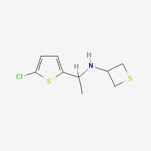 molecular formula C9H12ClNS2 B12986284 N-(1-(5-Chlorothiophen-2-yl)ethyl)thietan-3-amine 