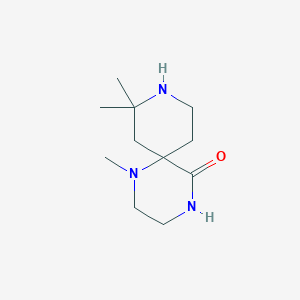 molecular formula C11H21N3O B12986309 1,8,8-Trimethyl-1,4,9-triazaspiro[5.5]undecan-5-one 