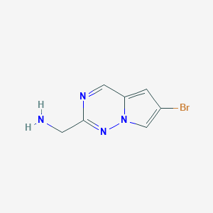 molecular formula C7H7BrN4 B12986338 (6-Bromopyrrolo[2,1-f][1,2,4]triazin-2-yl)methanamine 