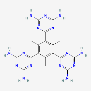 molecular formula C18H21N15 B12986360 6,6',6''-(2,4,6-Trimethylbenzene-1,3,5-triyl)tris(1,3,5-triazine-2,4-diamine) 